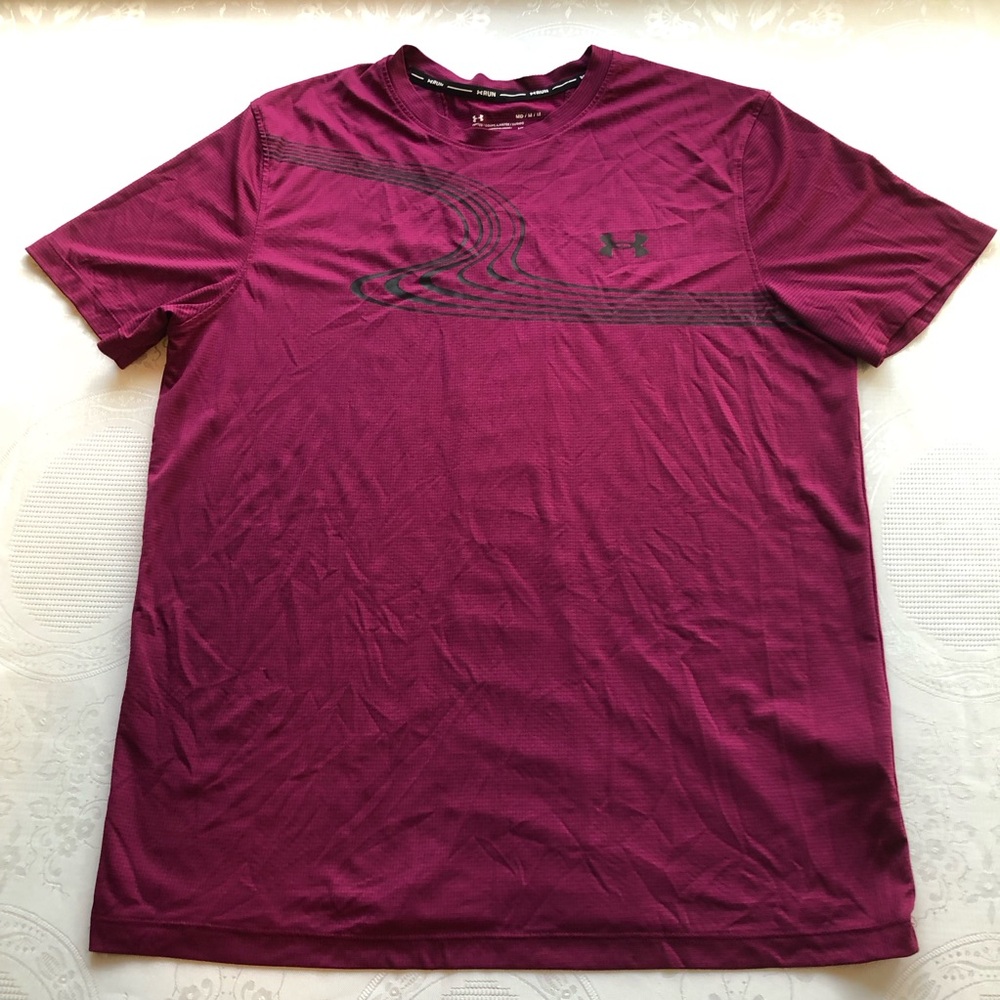 Under Armour Men’s Size M Burgundy Performance Running T-Shirt Activewear Top
